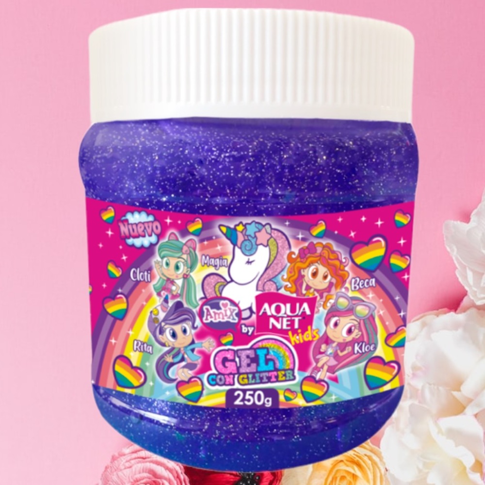 New Glitter Gel Aqua Net Amix 250g